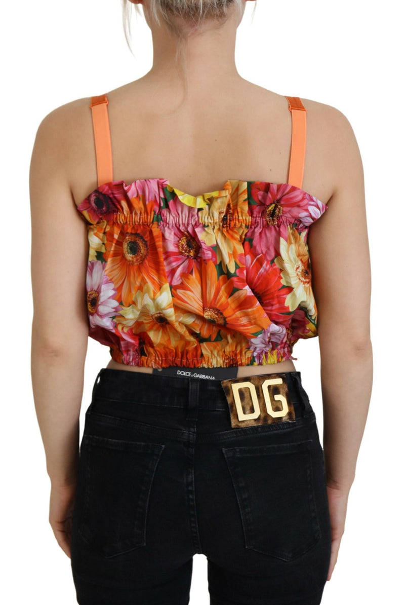 Elegancia floral Top cortada sin mangas