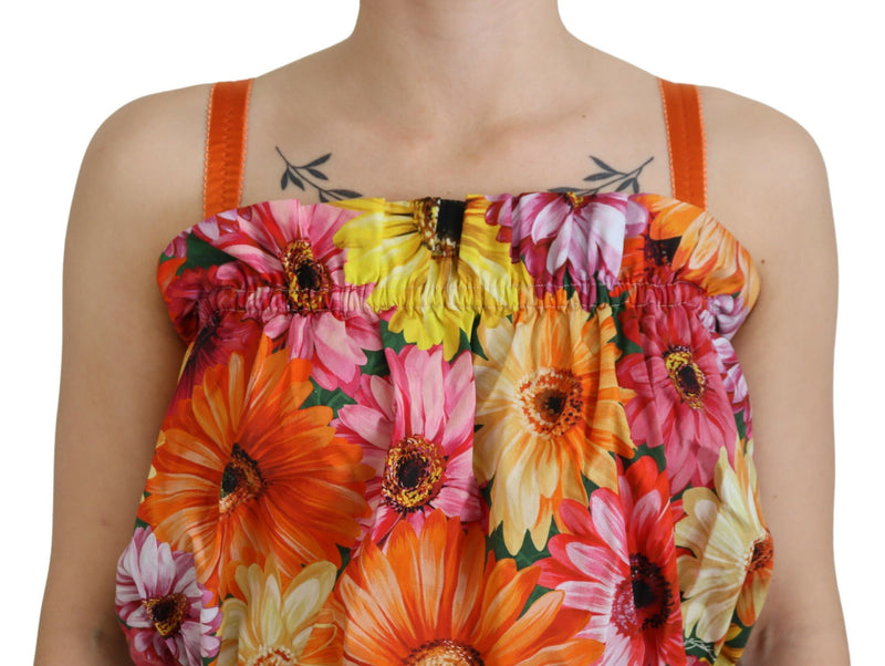 Elegancia floral Top cortada sin mangas