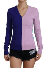 Chic Multicolor V-Ausschnitt Pullover Pullover