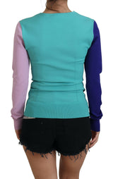 Chic Multicolor V-Ausschnitt Pullover Pullover