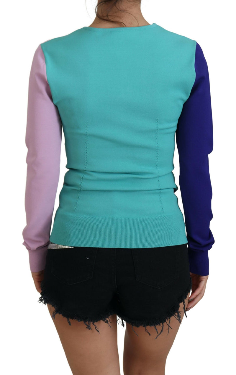 Chic Multicolor V-Ausschnitt Pullover Pullover