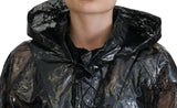 Elegant Designer Black Nylon Pullover Veste