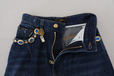 Jeans designer di gambe dritti abbelliti