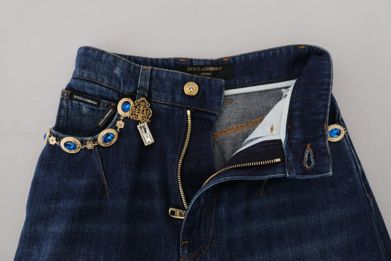 Jeans designer di gambe dritti abbelliti