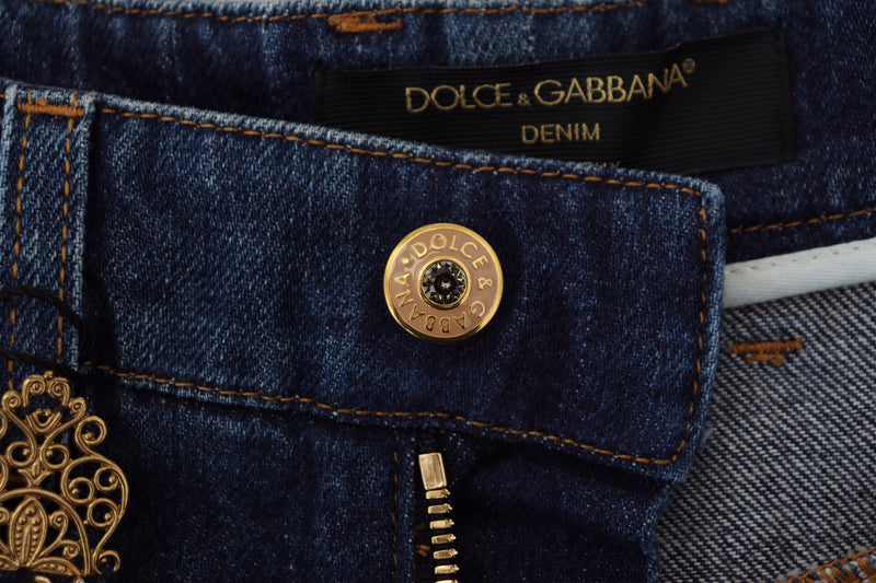 Jeans designer di gambe dritti abbelliti