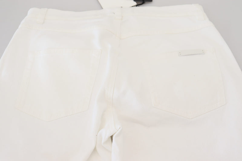 Jean skinny élégant blanc moyen blanc