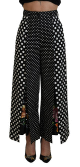 Κομψό παντελόνι polka dot high-waist