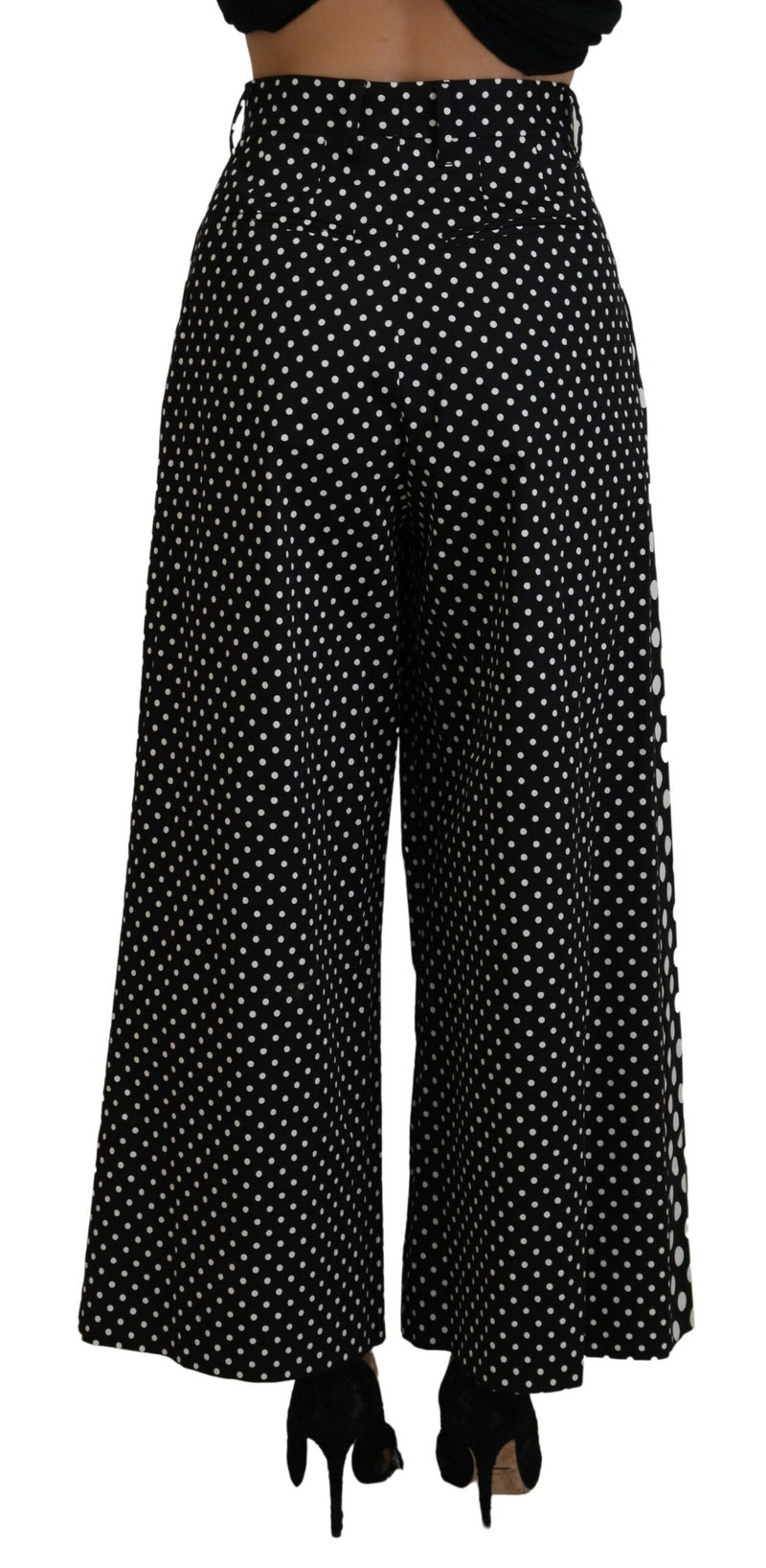 Eleganti pantaloni a pois ad alta vita