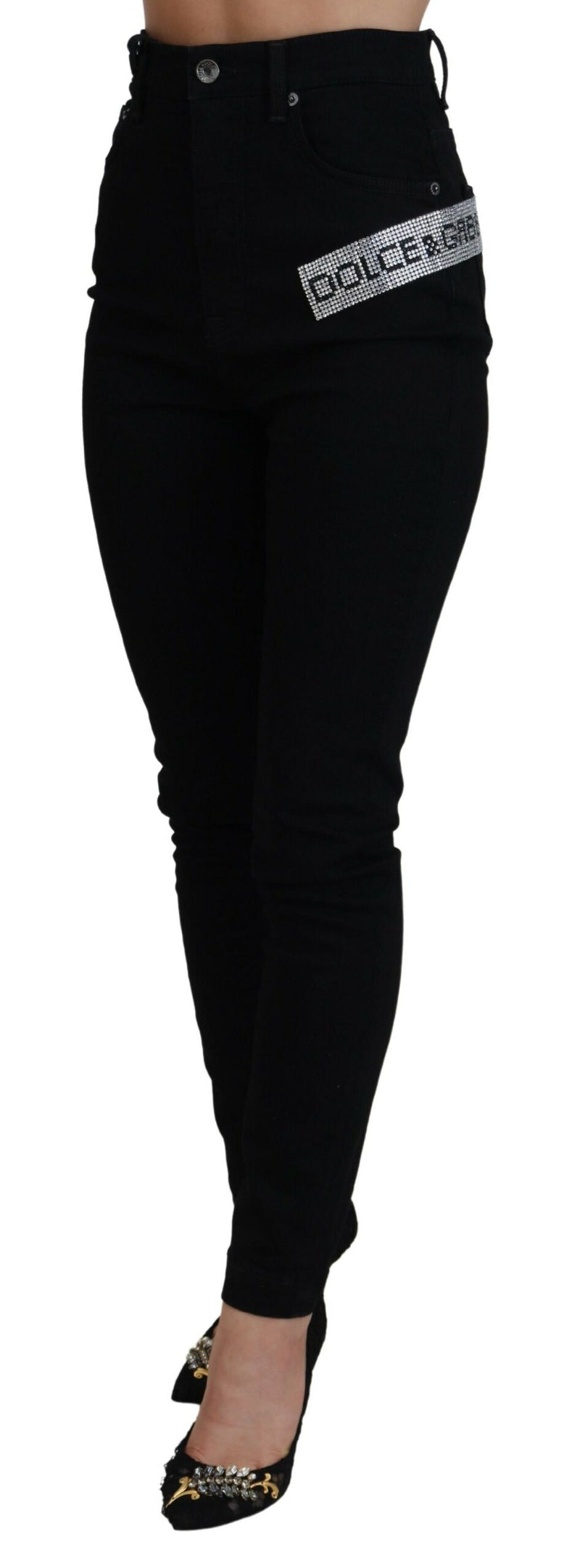 Chic High Taille Slim Fit Black Jeans