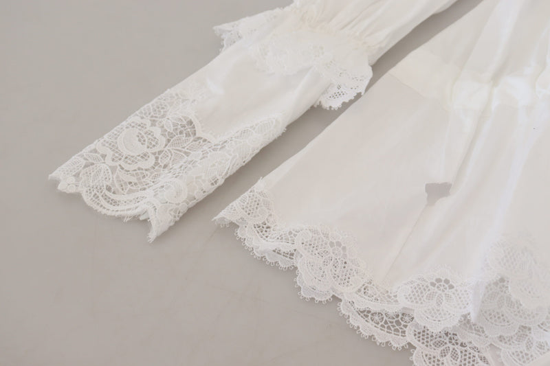 Chemisier en coton élégant en dentelle blanche