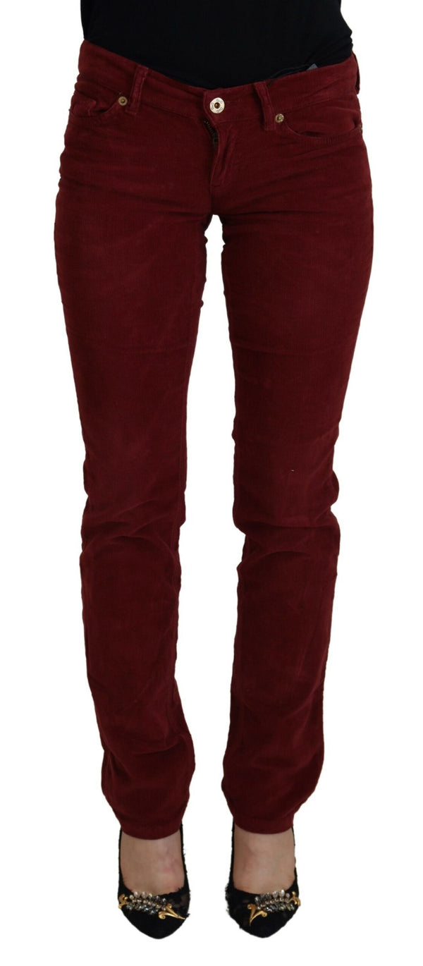 Pantalon en velours côtelé Maroon Chic