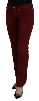 Pantalon en velours côtelé Maroon Chic