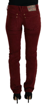 Pantalon en velours côtelé Maroon Chic