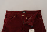 Pantaloni di velluto a coste chic maroon