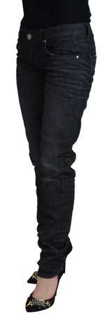 Chic Black Low Waist Straight Jeans