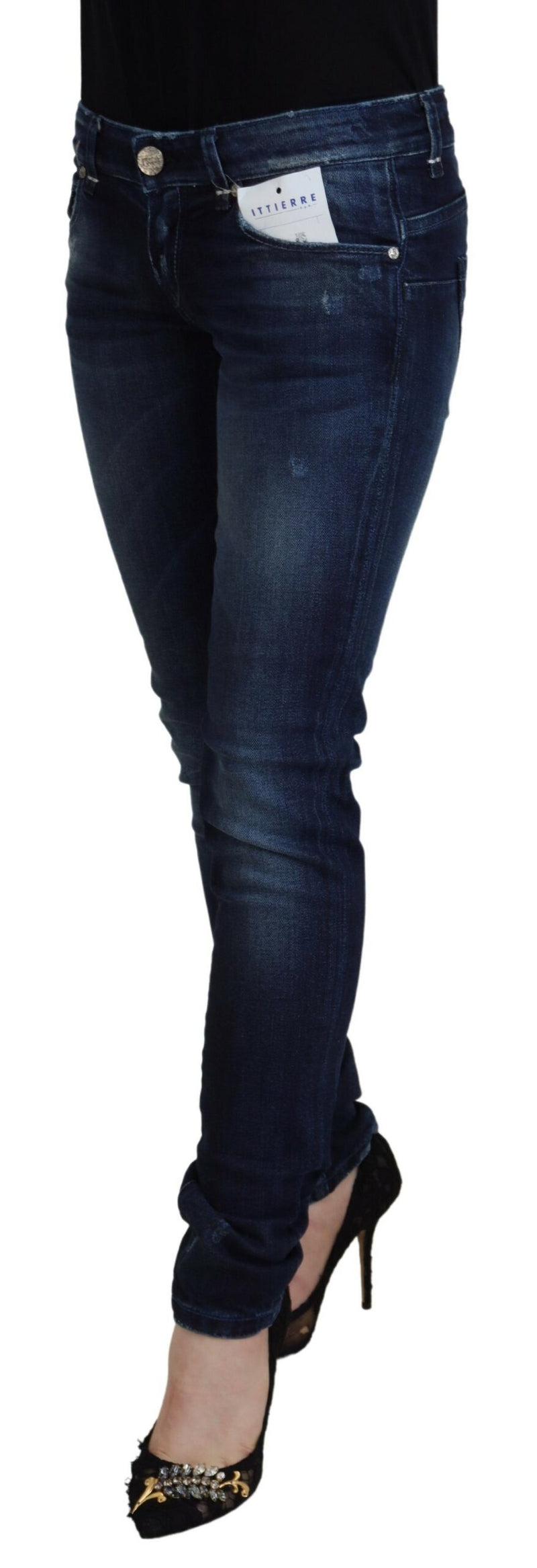 Pantalon de jean à taille basse maigre chic