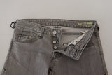 Jeans grigio magri chic a bassa vita