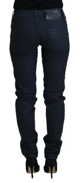 Chic Low Taille Skinny Jeans in Blau