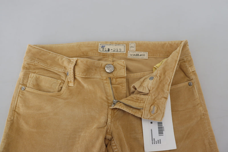 Chic Brown Low Waist Skinny Pants Corduroy