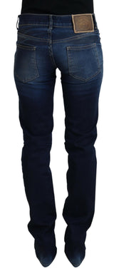 Pantaloni di jeans chic a bassa vita in blu