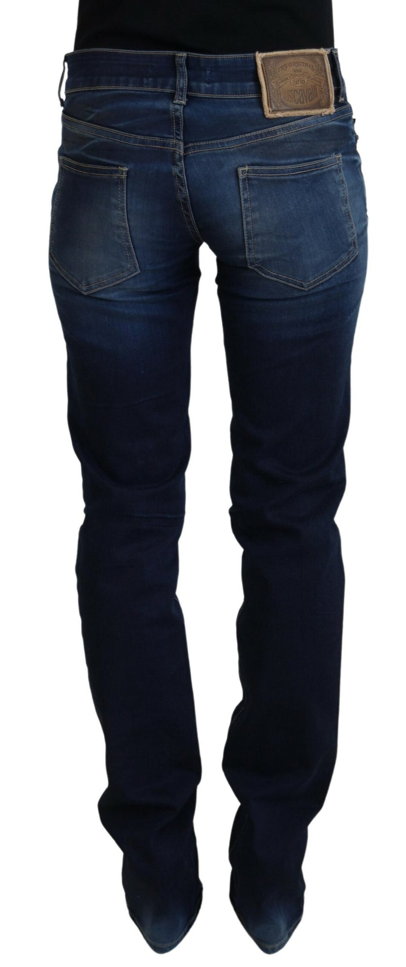 Chic Low Taille Jeanshose in Blau