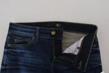 Pantaloni di jeans chic a bassa vita in blu