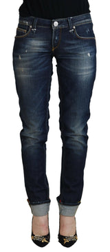 Elegant Slim Fit Low Waist Denim Pants