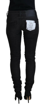 Jean skinny de créateur à taille basse chic