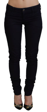 Chic Black Low Taille Denim Röhrenjeans