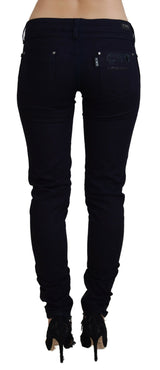 Chic Black Low Taille Denim Röhrenjeans