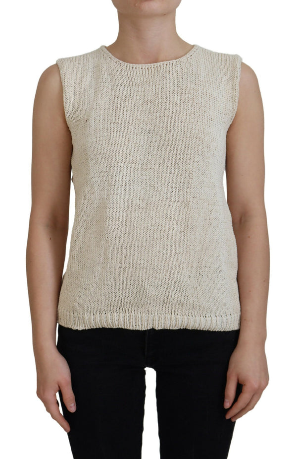 Camiseta sin mangas de beige elegante