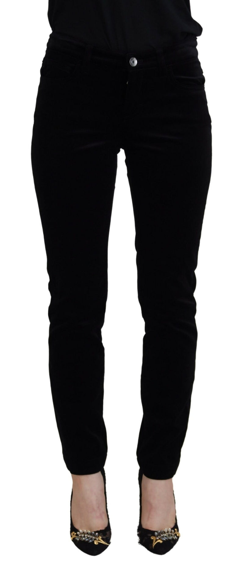 Chic Black Mid Taille Skinny Jeans