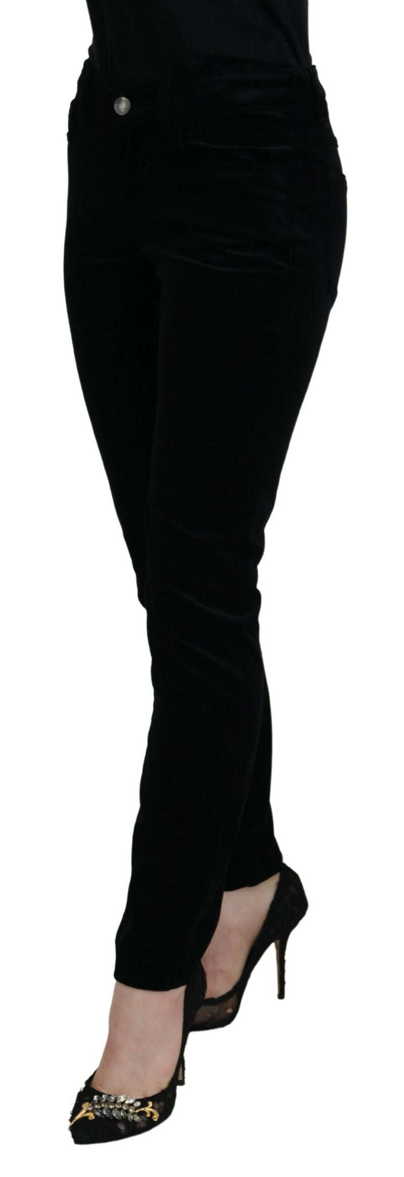 Chic Black Mid Taille Skinny Jeans