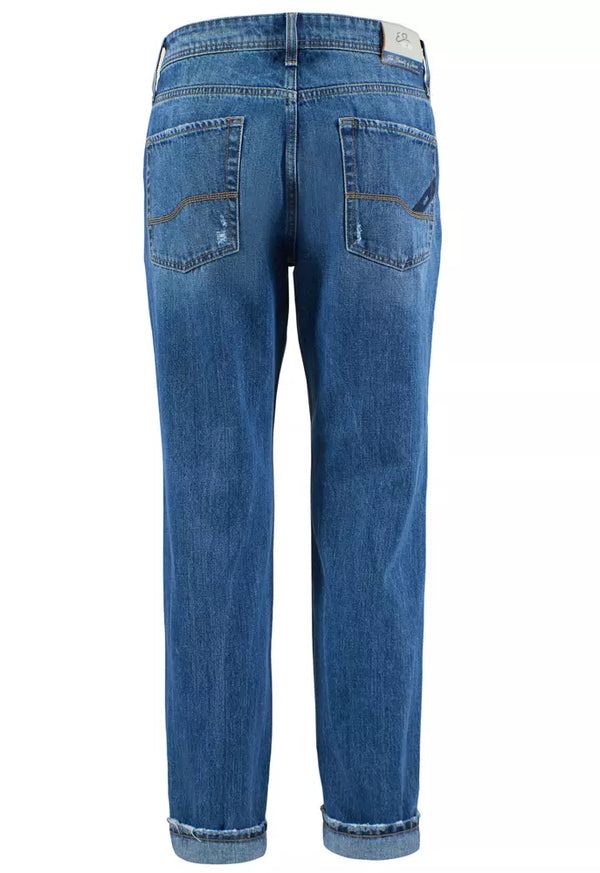 Zeitlos blau verzweifeltes Baumwoll -Denim