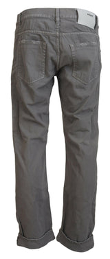 Schlanke normale Jeans mit Denim -Grey -Jeans