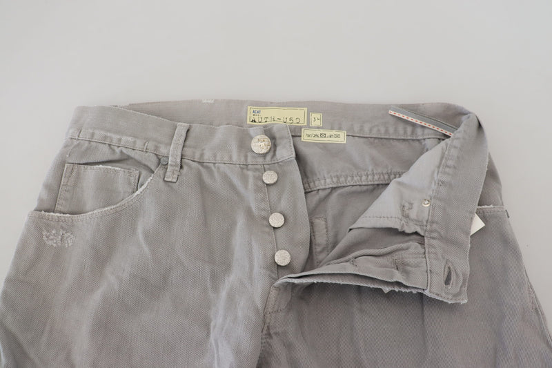 Schlanke normale Jeans mit Denim -Grey -Jeans