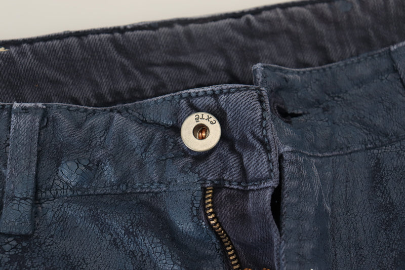 Jeans in denim blu ricco di chic