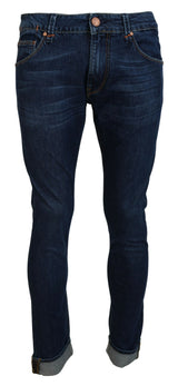 Squisito denim italiano affusolato in blu