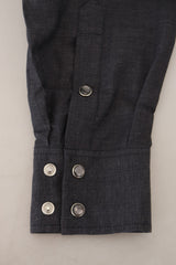 Elegante camicia da colletto in cotone grigio