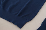 Elegante pullover maschile blu di cashmere-silk