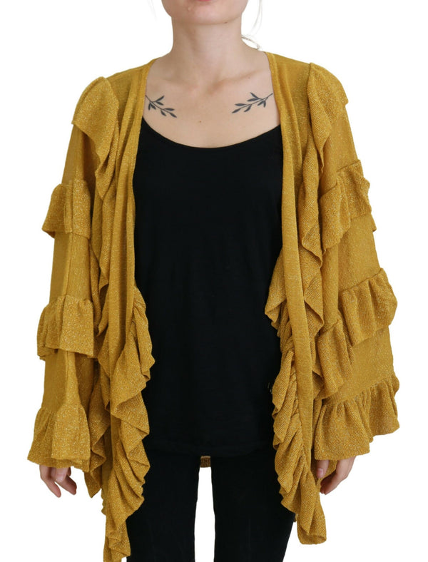 Elegante maglione di cardigan dorato