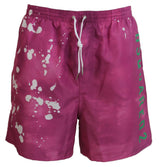 Boxer des shorts de natation à cravate rose