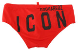 Informes de natación con estampado de ícono rojo