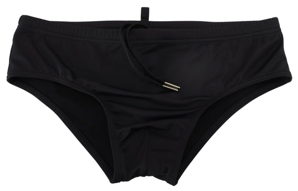 Briefs de natation noirs élégants avec logo orange