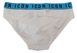 Elegant White Cotton Stretch Briefs