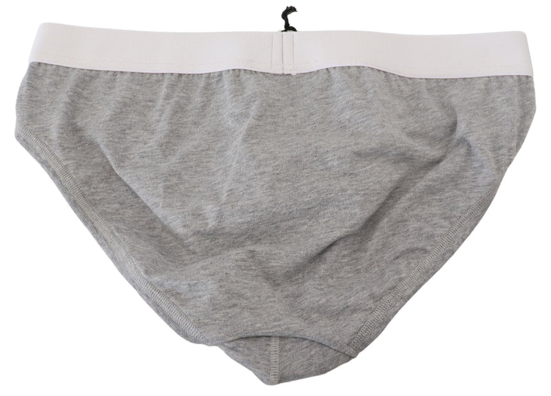 Briefs d'étirement en coton gris élégant