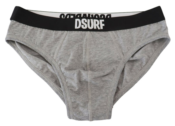 Briefs d'étirement en coton gris élégant