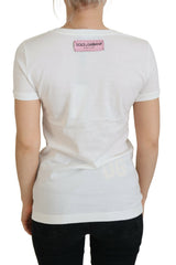 Eleganter mehrfarbiger Rosenabdruck Baumwoll -T -Shirt