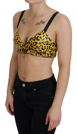 Top corsetto senza maniche con stampa leopardata