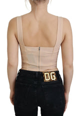 Elegante corsetto bustier beige top